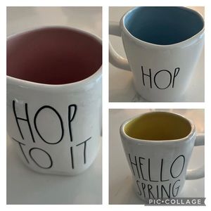 Set of 3 Rae Dunn Spring Mugs hip Hop Hello Spring